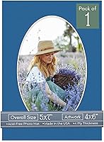 Vista 400 de CountryArtHouse Marco ovalado verde cazador de 5 x 7 pulgadas, sin ácidos, con núcleo blanco, corte biselado para fotos de 4 x 6, se adapta a marcos