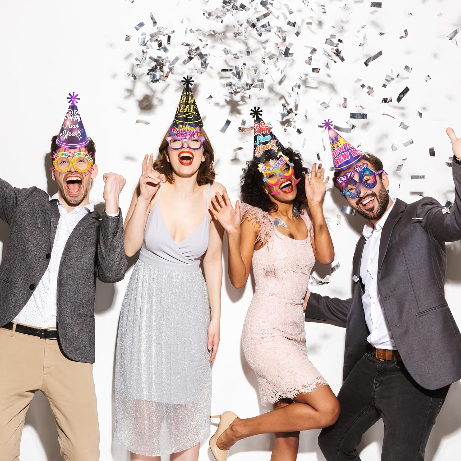 HOWAF New Years Eve Party Supplies-30pcs colorful Happy New Year Cone Hats and Eyeglasses for 2026 Happy News Year Party Decoration Favors, 2026 NYE Decorations Kit for Adults Photo Props - Image 7