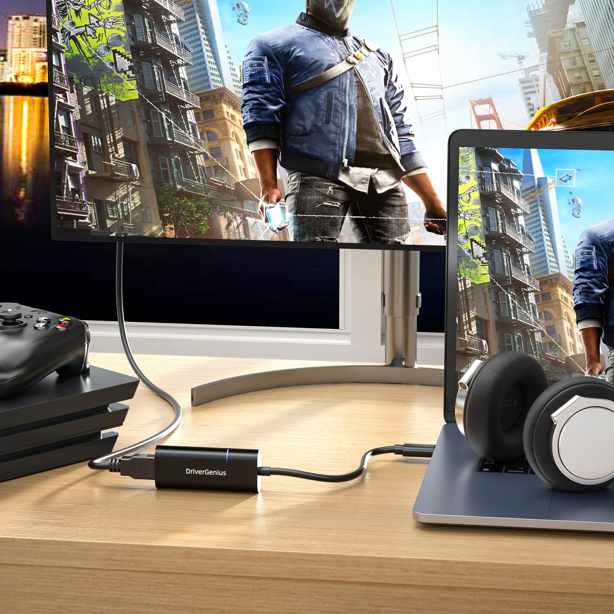 DriverGenius ViewX Adaptador USB 3.0 a HDMI, Tarjeta Gráfica Externa Alimentada por USB, Convertidor de Video/Audio 1080p para Oficina y Análisis de Datos,Windows 11 y macOS 15【2 Piezas/Paquete】