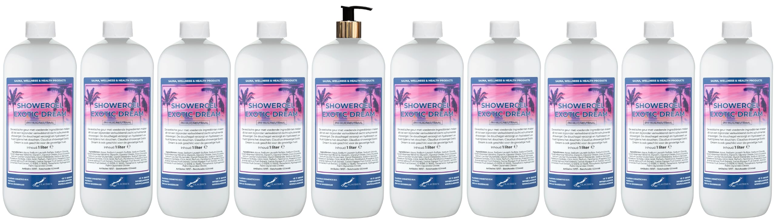 Duschgel Exotic Dream 10 x 1 Liter mit goldener Pumpe