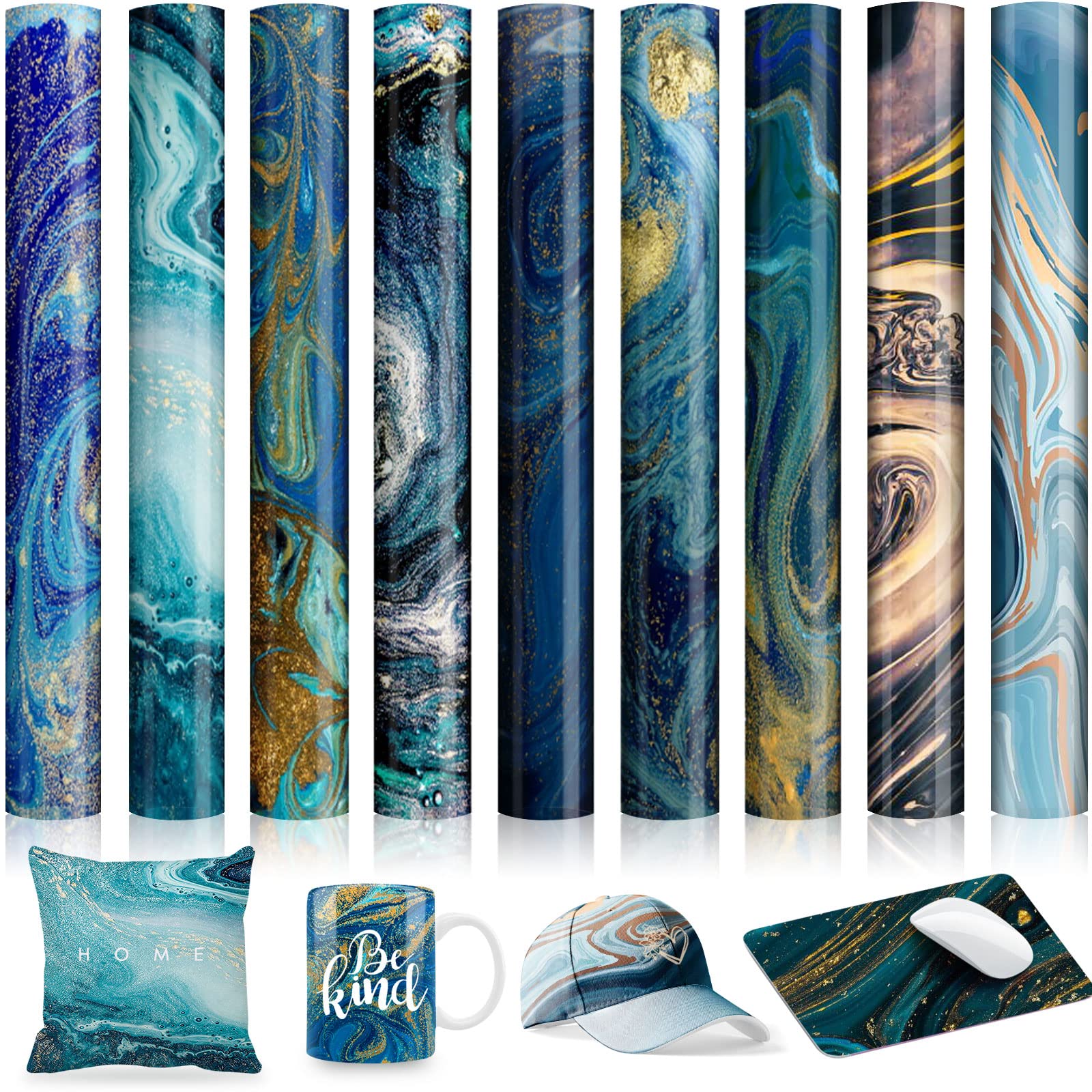 Buy Infusible Transfer Ink Sheets Vinyl, Heflashor Glitter Marble