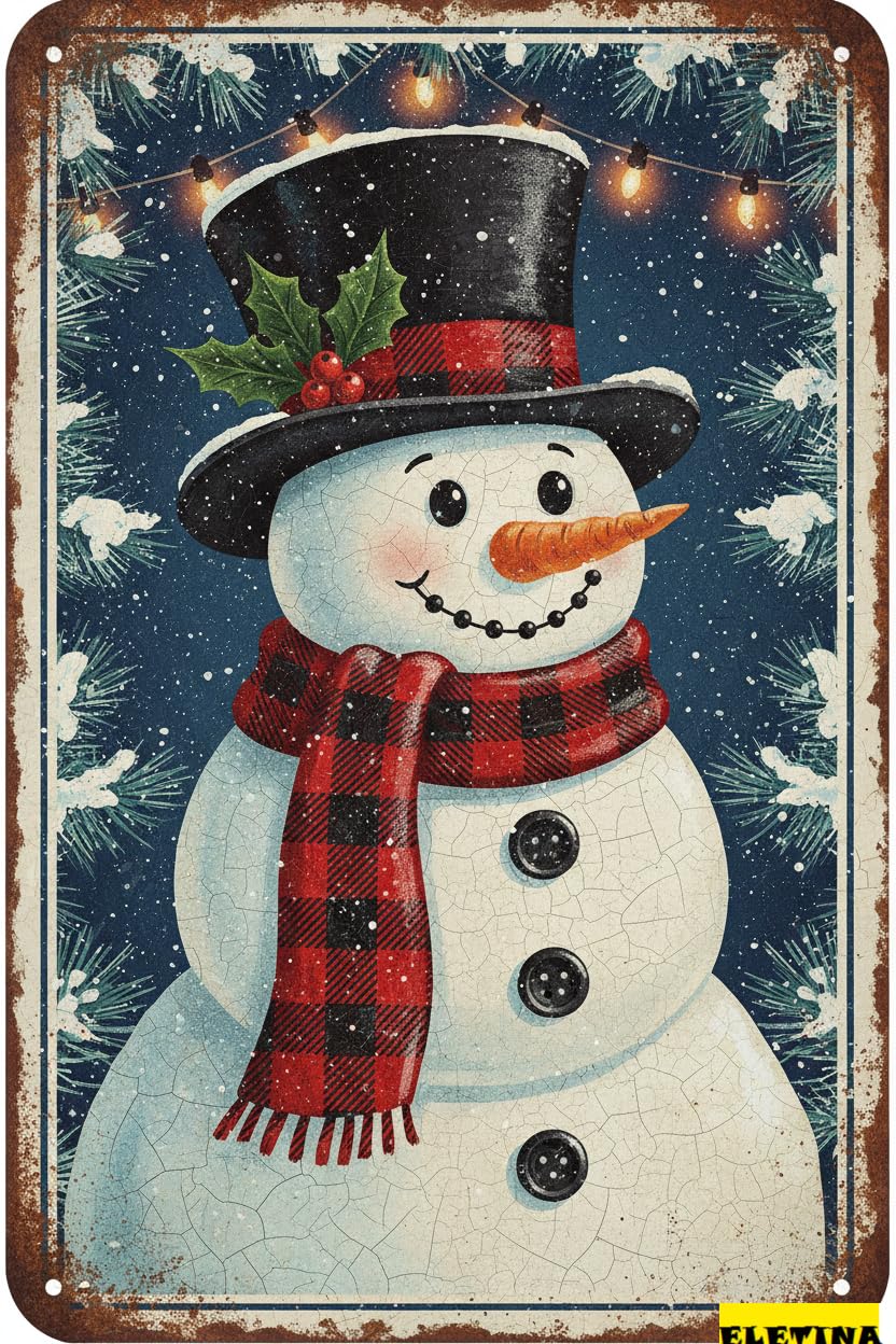 Vintage Metal Tin Sign for Snow Funny Winter Snowflakes Aluminum S Home Yard Office Bar Farmhouse Outdoor 8x12Inch Private Property Decorative