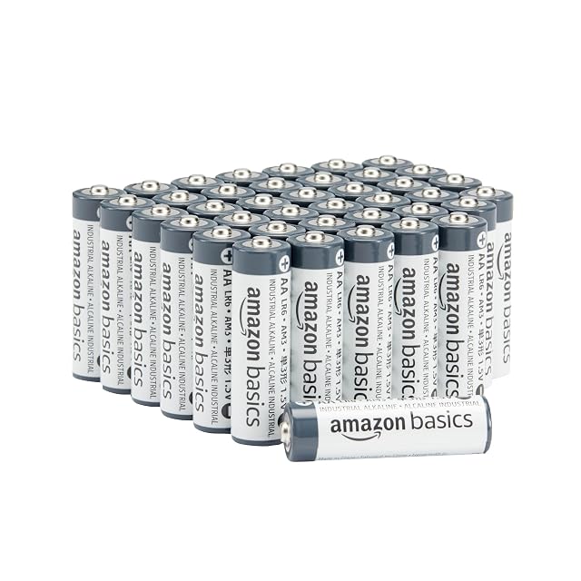 Amazon Basics 40-Pack AA Alkaline Industrial Batteries 1 5 Volt 5-Year Shelf Life