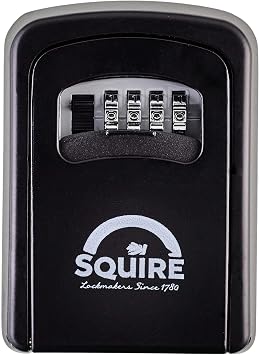 Squire Key Safe Box - 4 Wheel Combination Lock - Wall Mounted Key Safe - Weatherproof Diecast Alloy Body - Large Storage Capacity - Tough Key Lock Box For Outdoor And Indoor Use  Key Keep 1