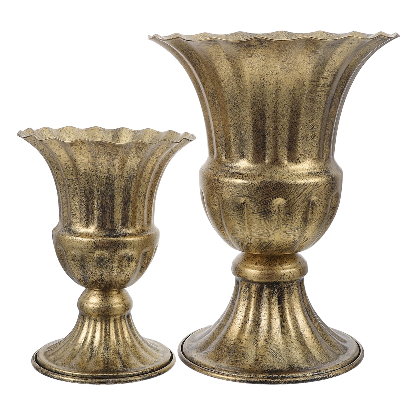 Pot de fleurs rustique intérieur et extérieur, jardinière vintage dorée