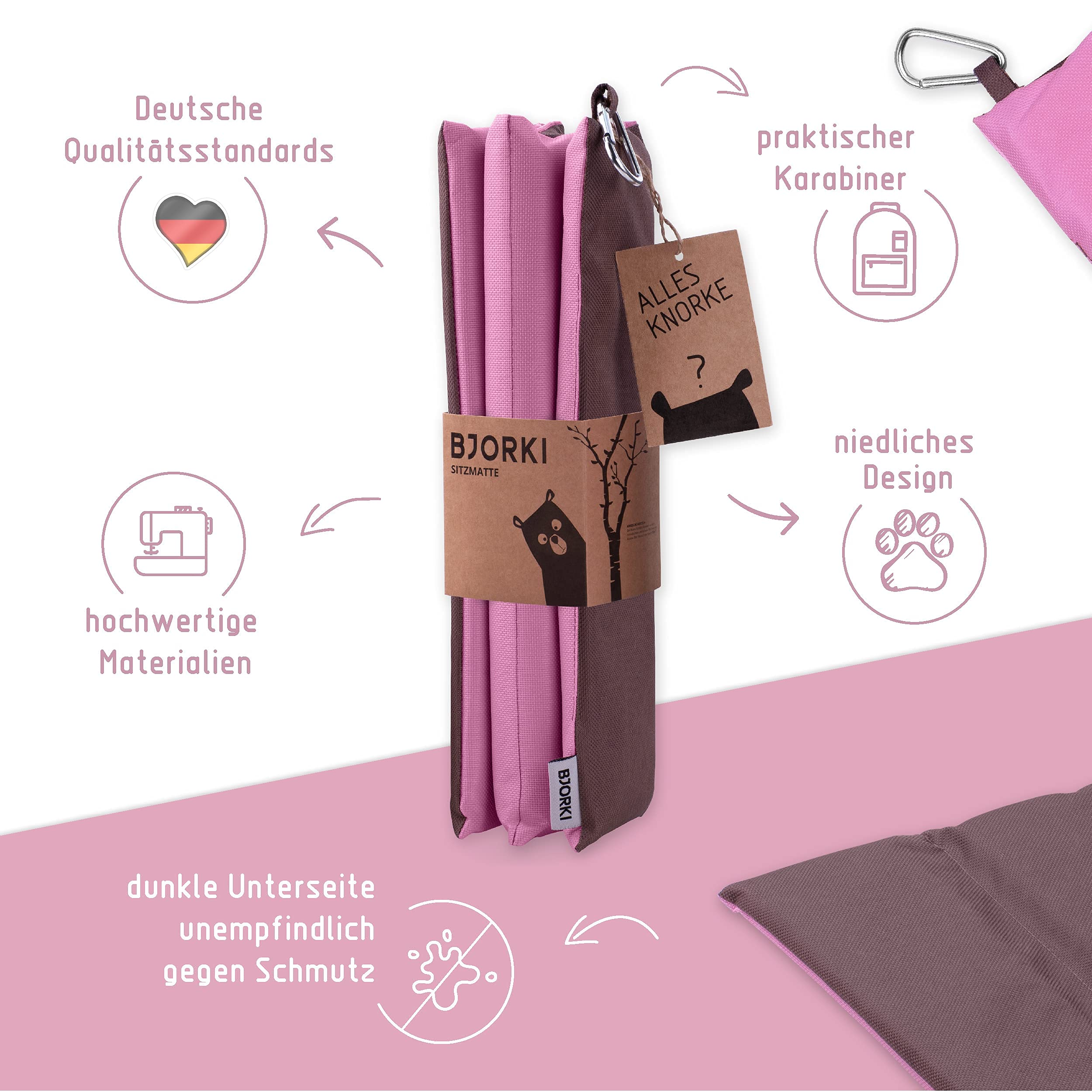 BJORKI® Cuscino da seduta per bambini – Cuscino per seduta da esterno pieghevole con protezione ottimale dal freddo e dall'umidità – Robusto tappetino per seduta da esterno – Il cuscino termico per