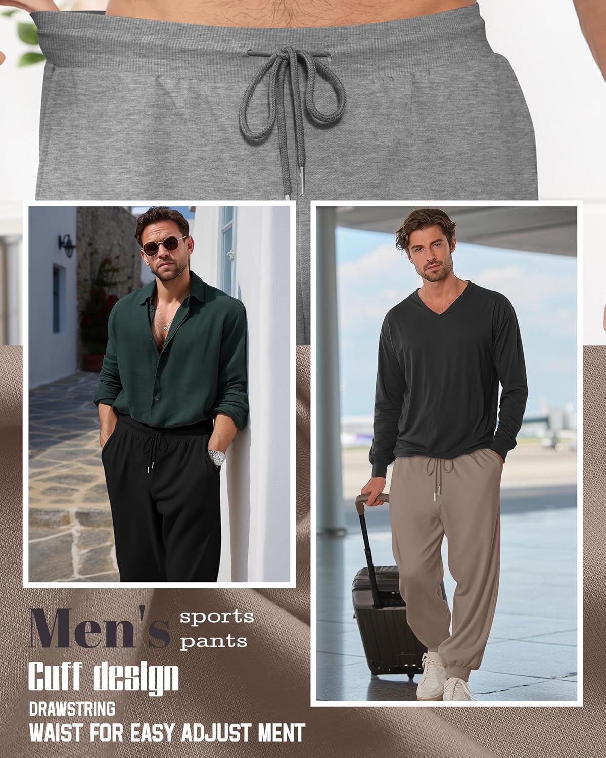 3 Pack Mens Big and Tall Sweatpants Athletic Plus Size Joggers Lounge Drawstring Elastic Bottom Pant with Pocket - Image 4