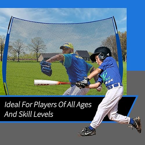 Miniatura 5 de Red de béisbol para patio trasero de 20 x 10 pies, para entrenamiento de softbol, uso en interiores, portátil, para golpear en la espalda, redes