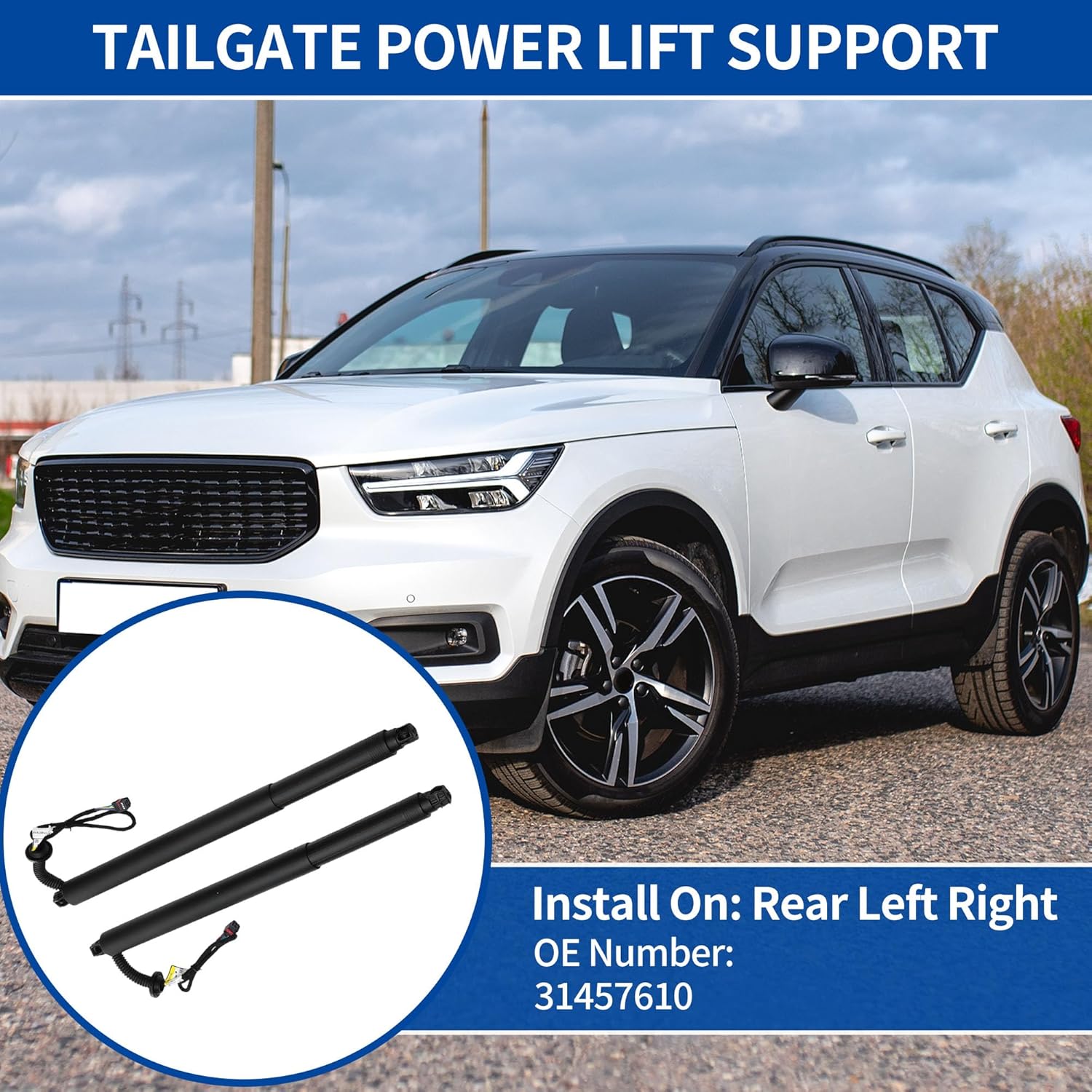 Rear Left Right Tailgate Power Lift Support for Volvo XC90 2016-2022 Liftgate Power Hatch Shock Strut No.31457610/615074/31663099 Electric Trunk Power Liftgate 1 Pair