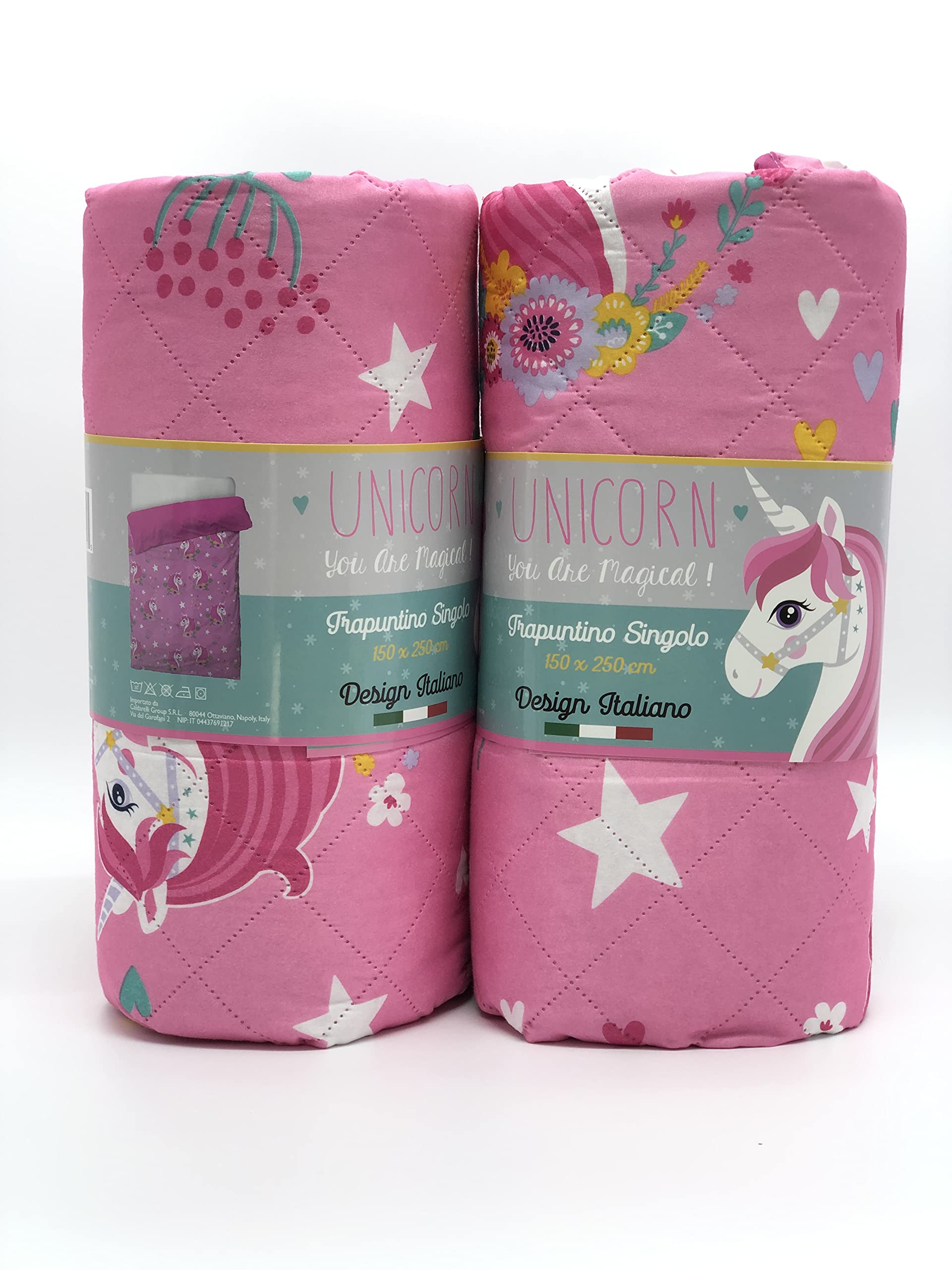 Riad Arredo Colcha individual primaveral de Disney suave microfibra - Colcha acolchada ligera para niños (unicornios)