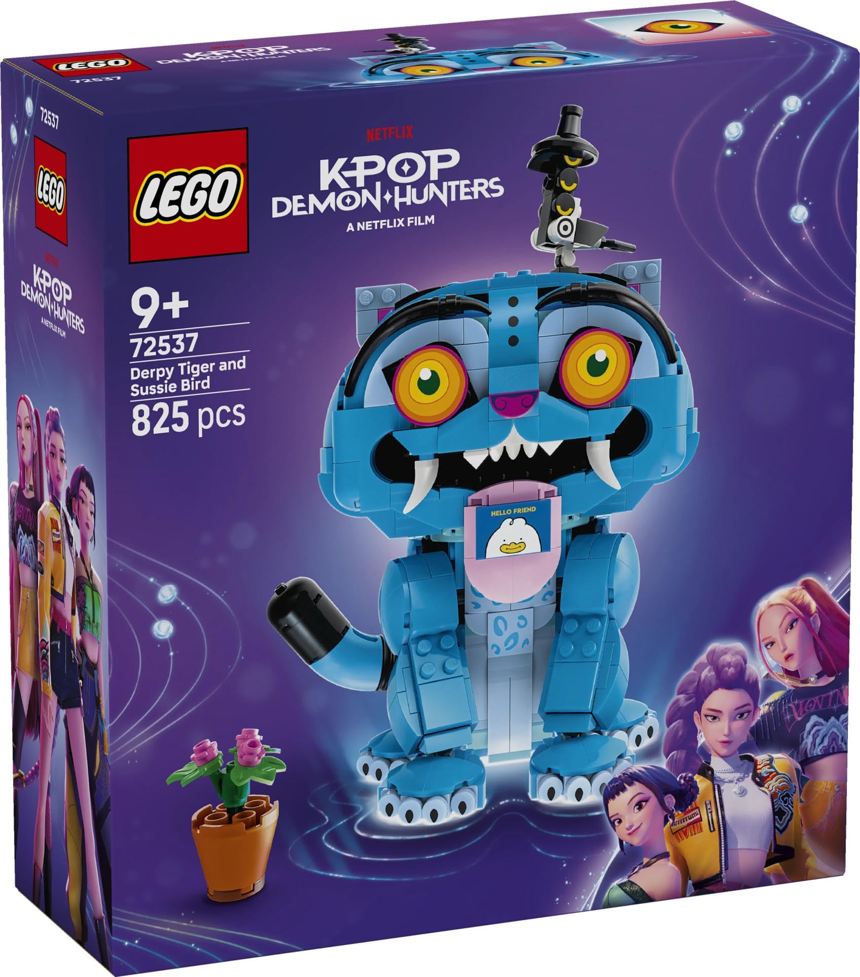 LEGO KPop Demon Hunters Derpy la Tigre e Sussie la Gazza - Gioco K-Pop con 2 Animali e Vaso di Fiori - Decorazione da Cameretta - Regalo per Bambine e Bambini da 9 Anni in su a Tema Musicale - 72537