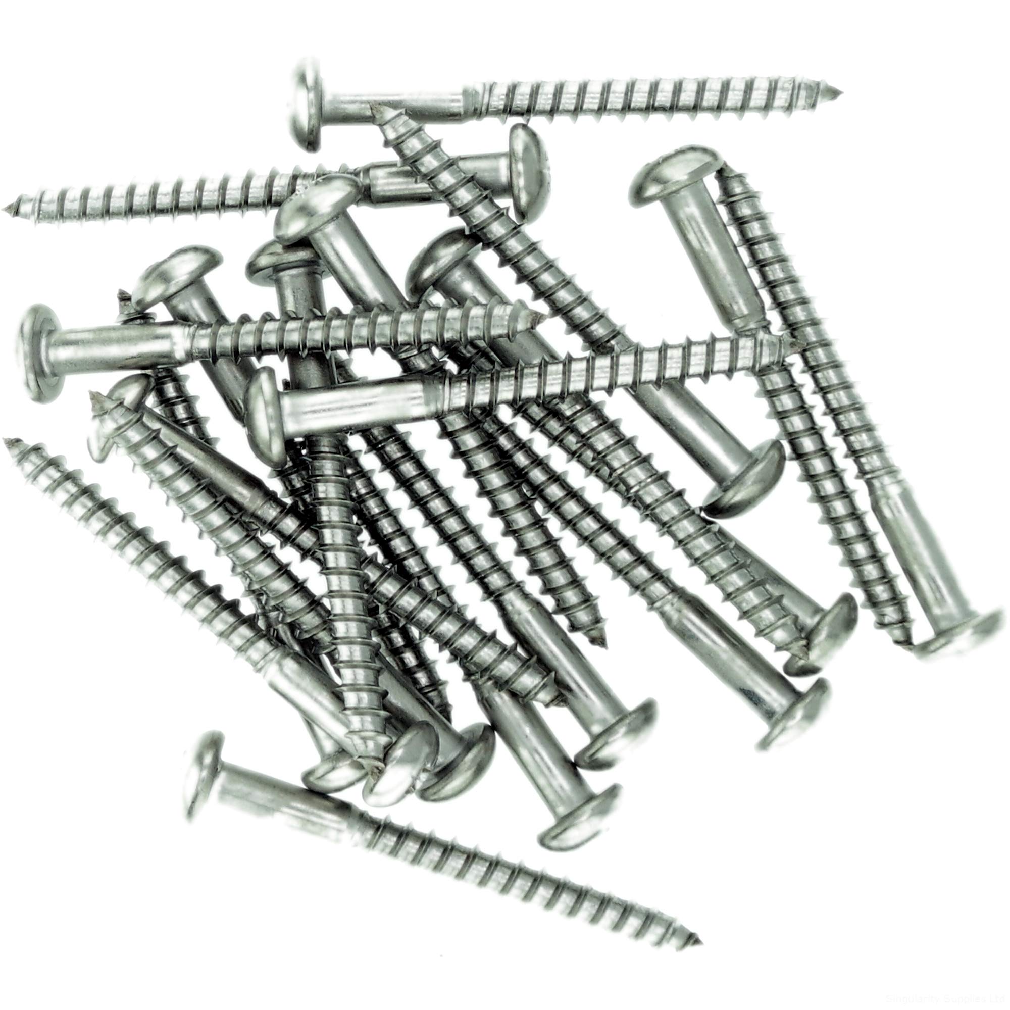 Singularity Supplies No.10 X 0.98 (5.0Mm X 25Mm) Pozi Pan Wood Screw - Stainless Steel (A2) (Pack Of 20)