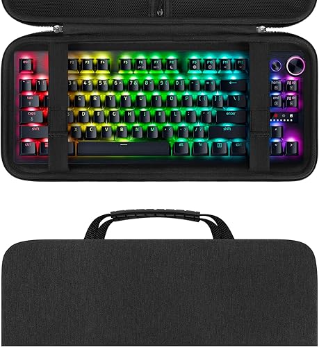 Linkidea Funda rígida de viaje para teclado TKL Tenkeyless, computadora de 87 teclas inalámbricacon cable, funda de transporte de teclado