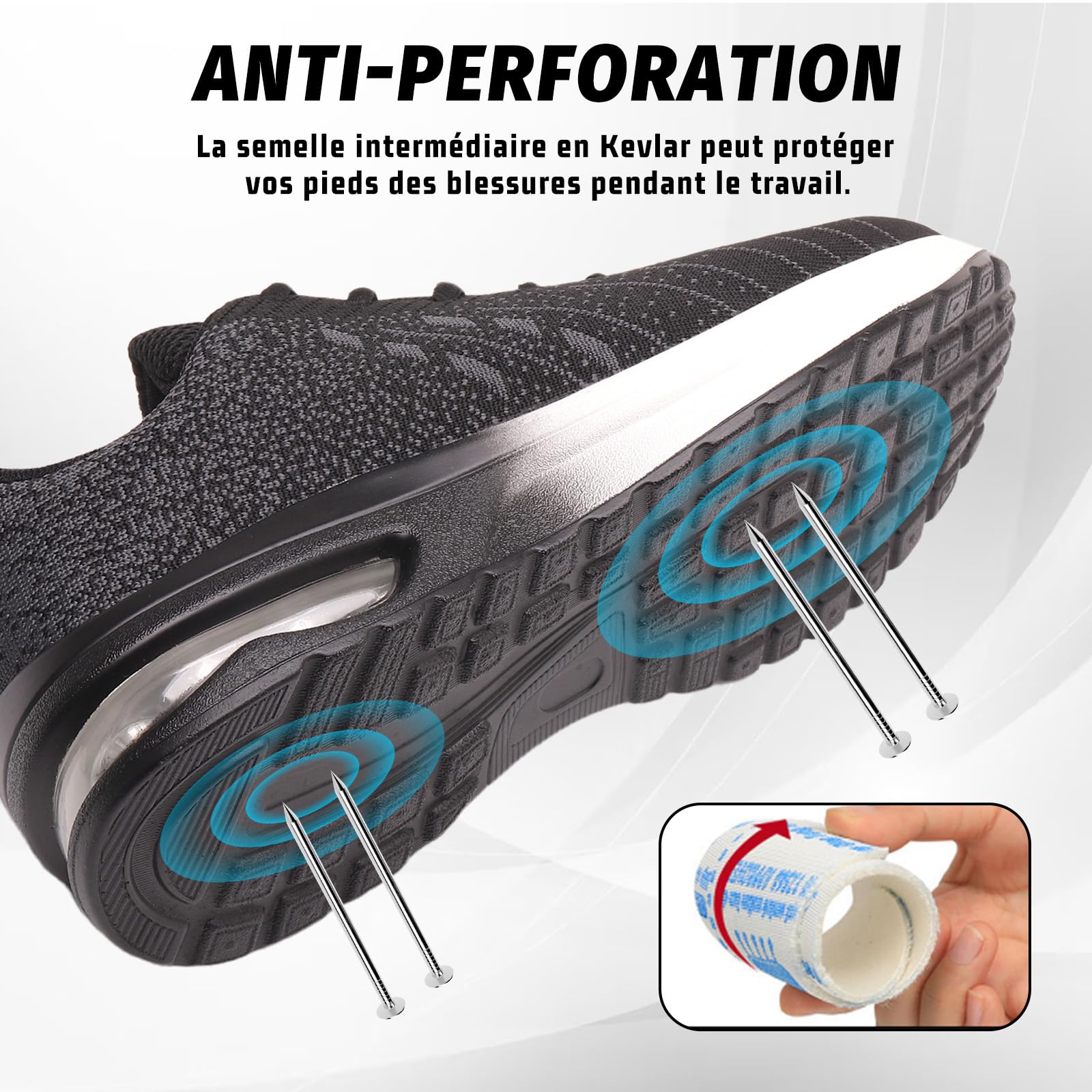Furuian Chaussures de Sécurité Hommes Femmes Légère Basket de Securite Chaussures de Travail Homme Embout en Acier Bottes de Sécurité