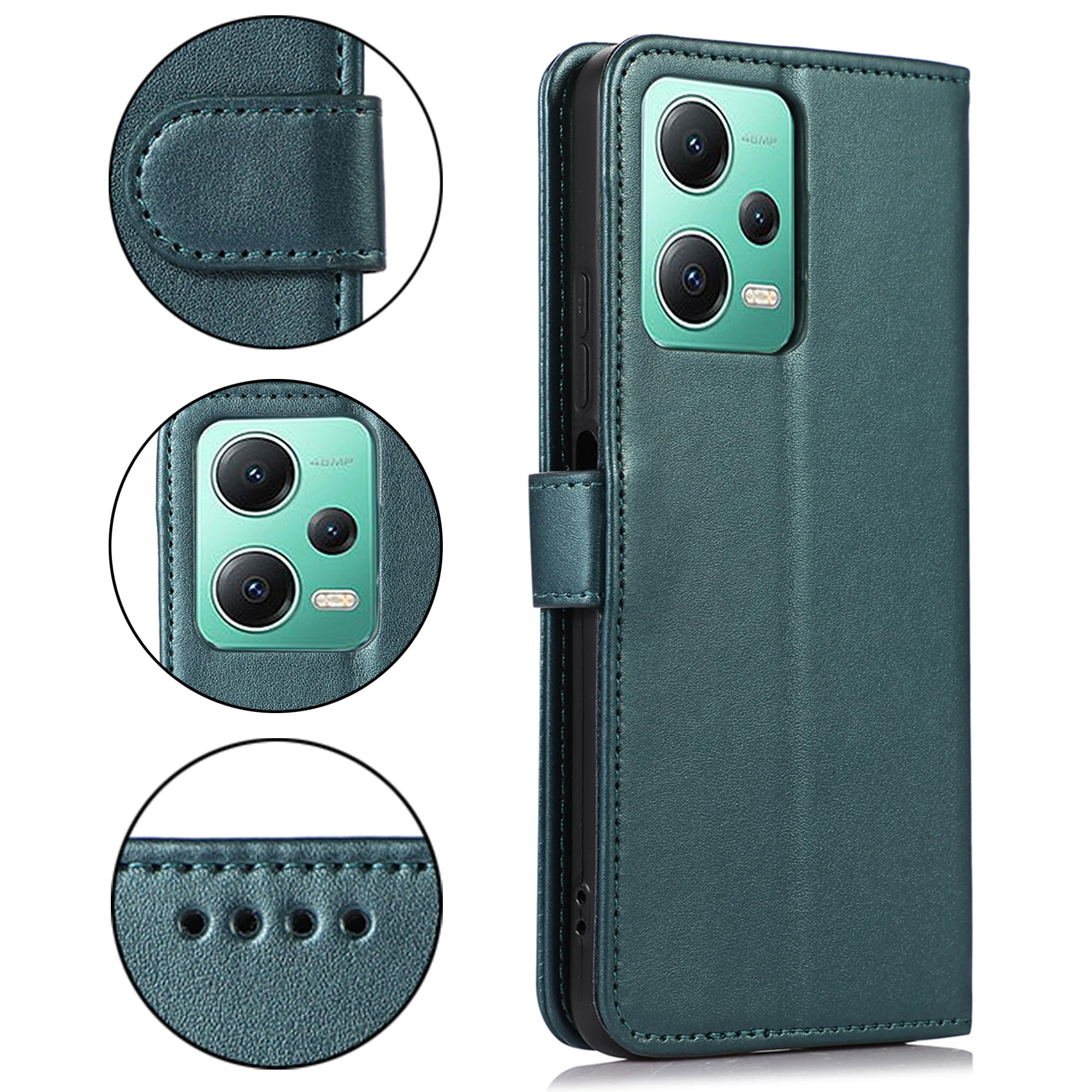Kepuch Silklike Cover per Redmi Note 12 5G/Poco X5 - Custodia Case Piastra Metallica Incorporata per Redmi Note 12 5G/Poco X5 - Verde