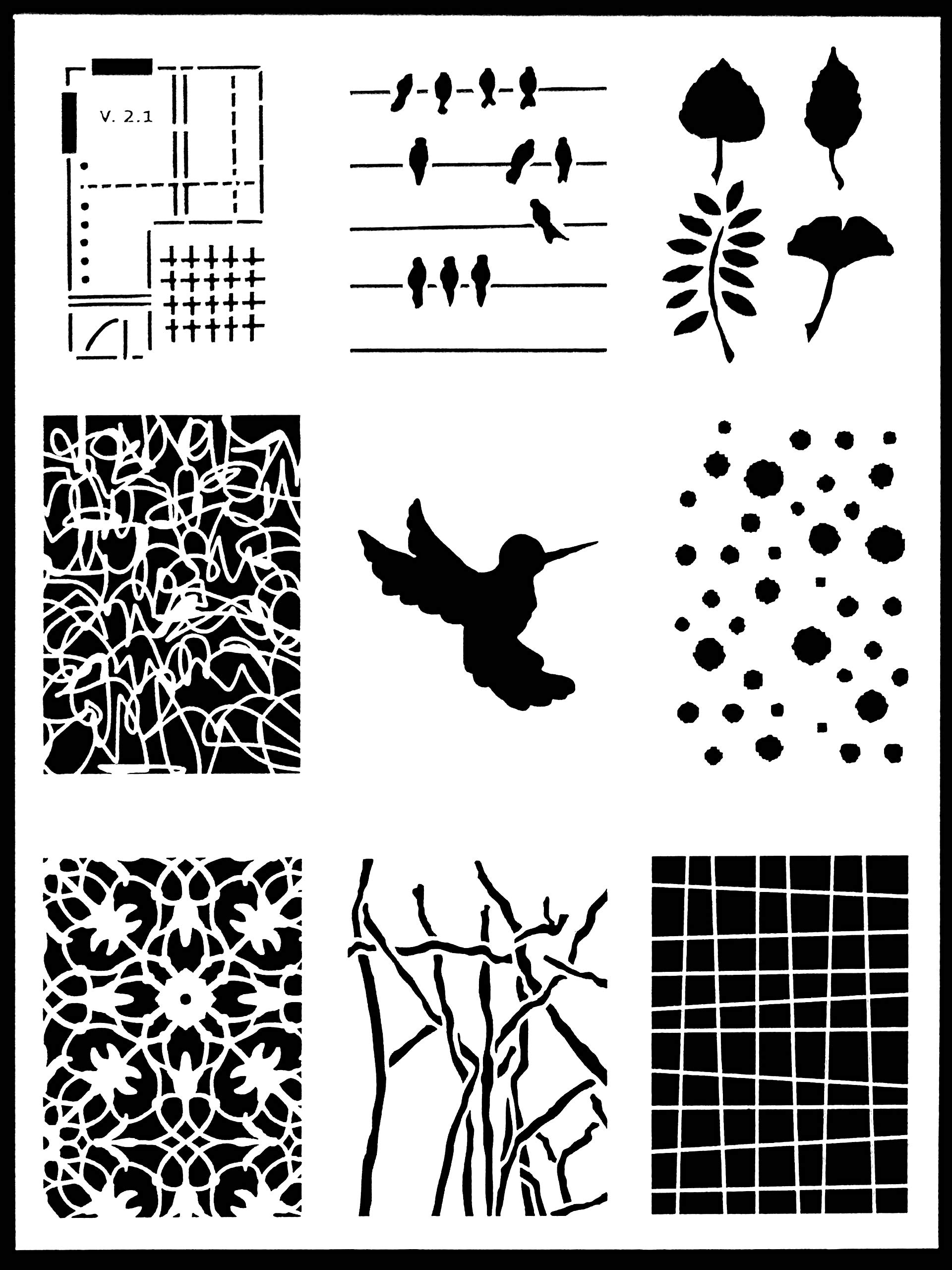 9"x12" ATC Mixup 2 Shaw Stencil by Mary Beth Shaw