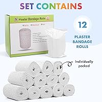 Vista 2 de Noe & Malu Rollos de yeso de París, 12 piezas, gasa de ajuste rápido para maché, fundición del vientre y esculturas Vendajes de arte
