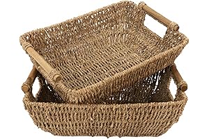 Seagrass Wicker Baskets for Bedroom Shoe Storage