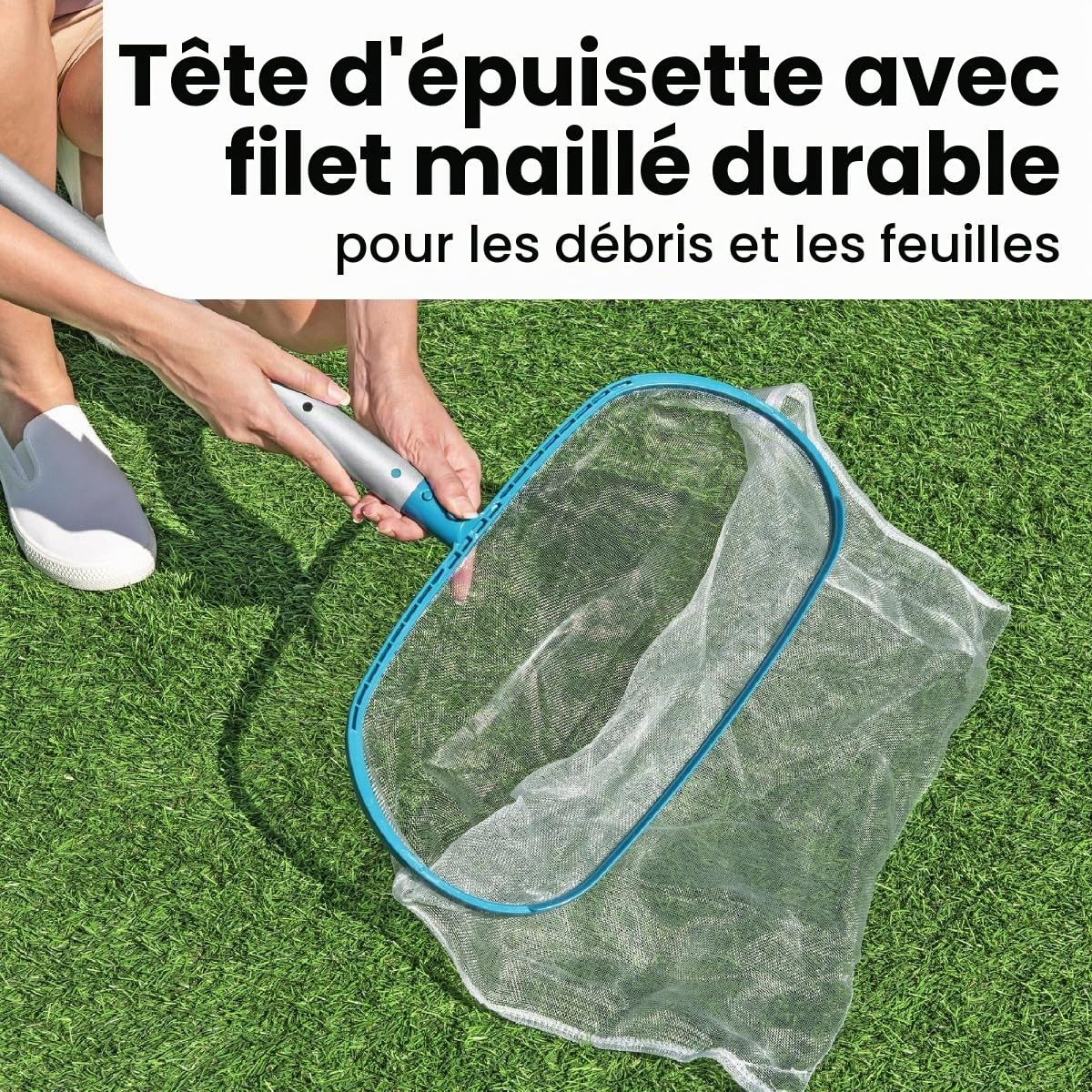 Bestway Kit d’Entretien de Piscine avec aspirateur et épuisette AquaSurge - - Blanc/Vert