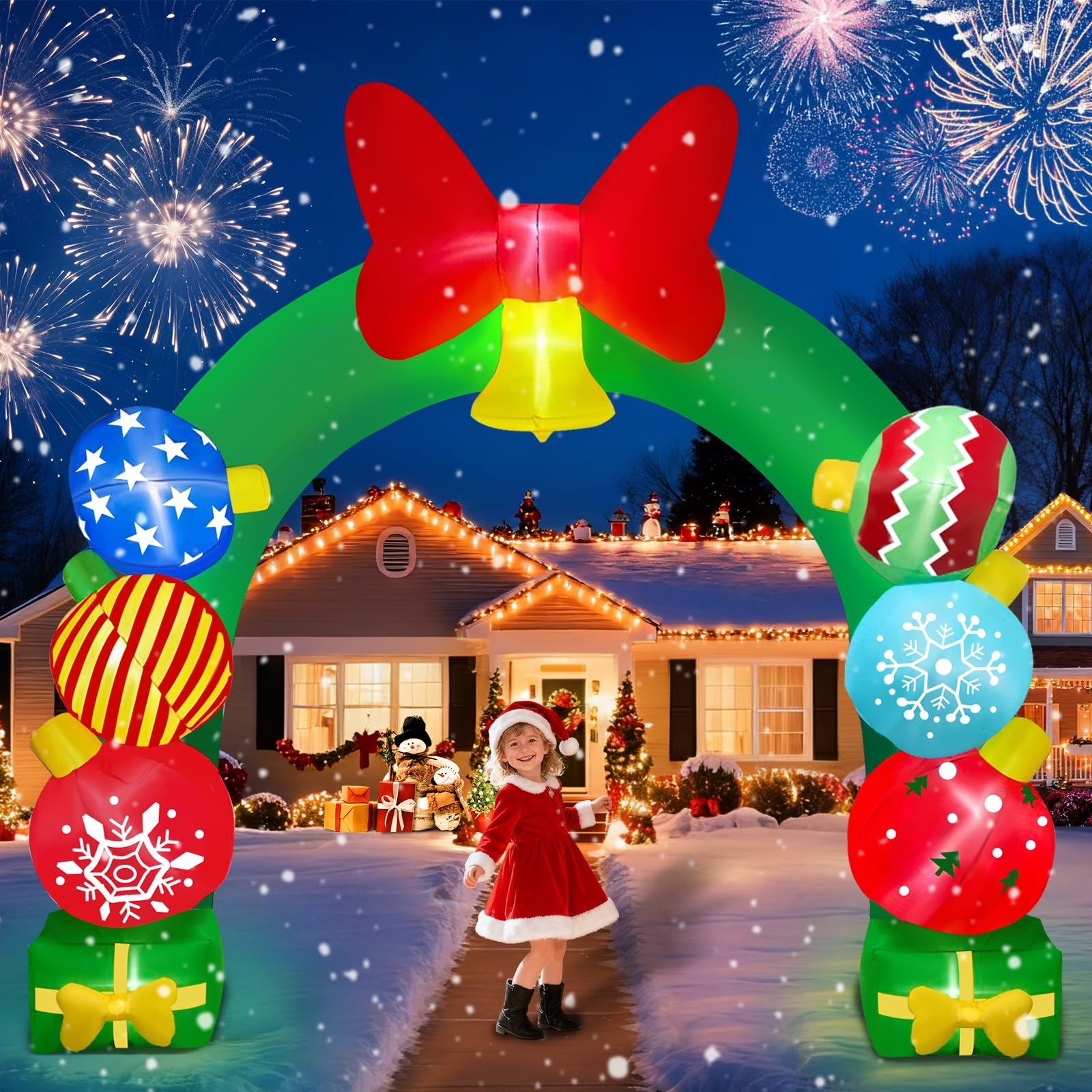 Kalolary Decoración de Navidad Hinchable con iluminación LED – Gran Figura de Navidad para Interior y Exterior, decoración navideña para jardín y casa