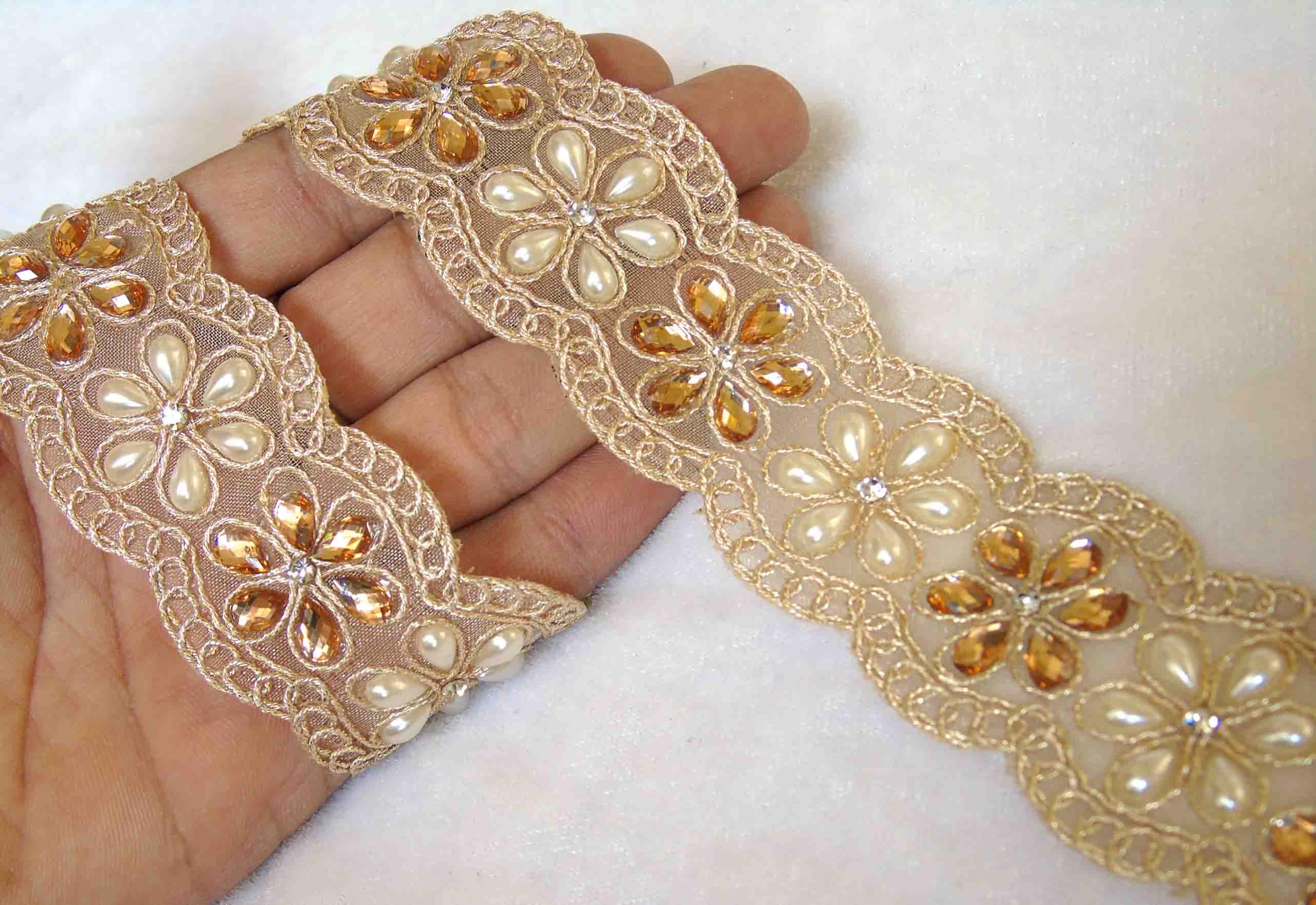 Strala Golden Color Laces for Dresses, Sarees, Lehenga, Suits, Bags,  Decorations, Borders, Crafts and Home Dcor,Blouse (3 mtr) Design-683 :  Amazon.ae: Arts & Crafts