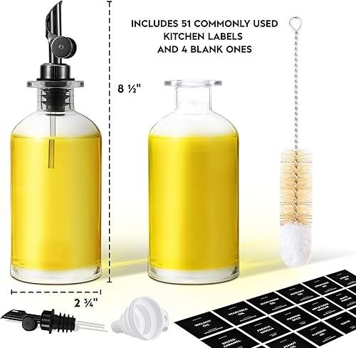 Miniatura 3 de Botella dispensadora de aceite de oliva para cocina, 11.8 onzas líquidas, paquete dorado y negro