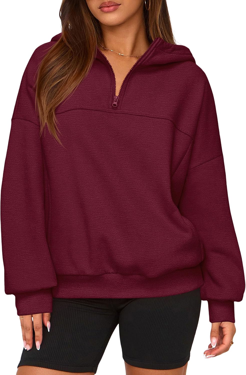 PRETTYGARDEN Womens Hoodies Cropped Fleece Sweatshirts 2025 Fall Fashion Quarter Zip Pullover Long Sleeve Tops Winter Clothes PRETTYGARDEN Womens Hoodies Cropped Fleece Sweatshirts 2025 Fall Fashion Quarter Zip Pullover Long Sleeve Tops Winter Clothes