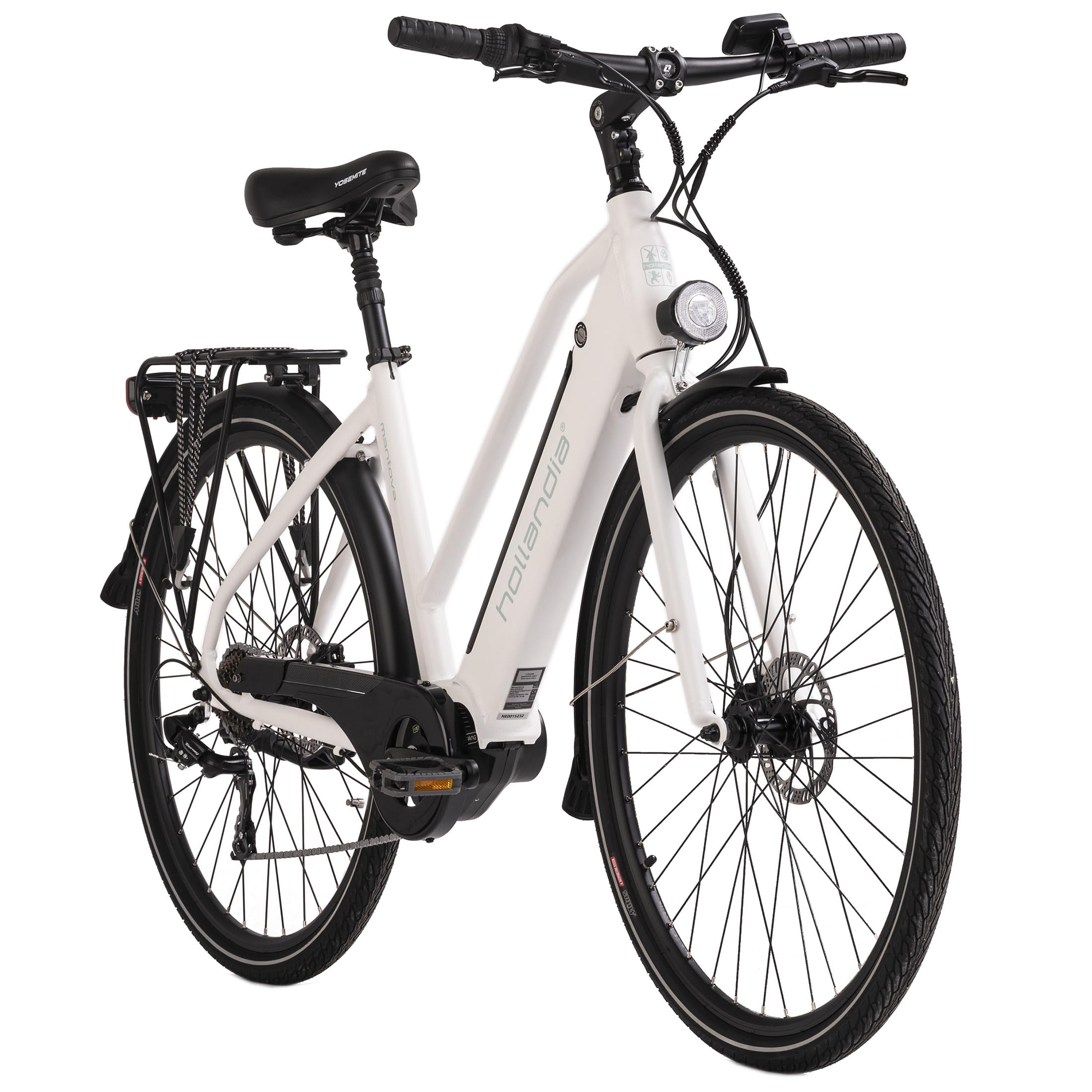 Adore Alu E-Citybike Damen Hollandia Mantova 28'' E-Bike weiß 250 Watt Li-Ion 36V/10,4 Ah 7 Gänge Sport & Freizeit