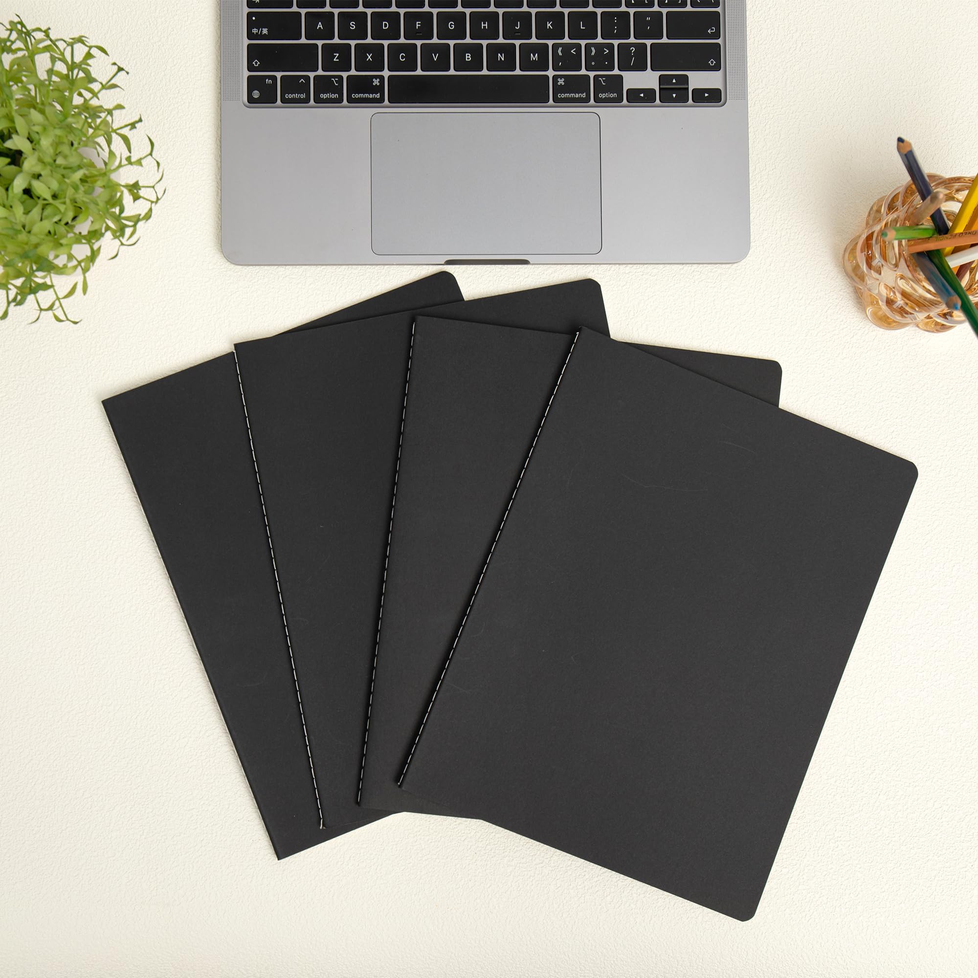 XYark Diari grandi per quaderni, confezione da 15, formato B5, copertina nera, a righe universitarie, 60 pagine, 21,6 x 28 cm, carta a righe spesse 80 g/m²