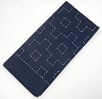 Vista 2 de DARUMA Sashiko Sampler - Tela original color azul marino (ángulo recto conectado)