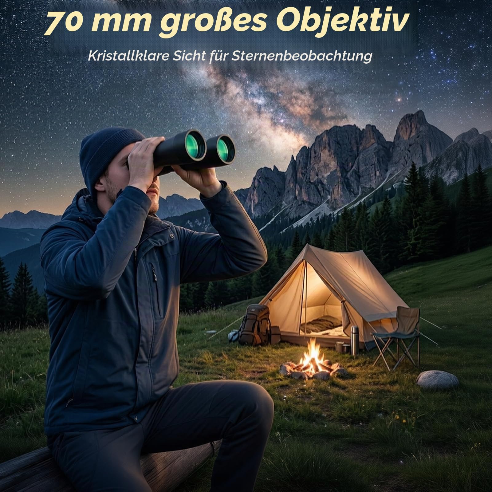 20 x 70 Fernglas für Erwachsene, leistungsstark, Aurosports HD-Fernglas mit klarer Sicht bei schwachem Licht, BAK4-Prisma, große Sicht für Vogelbeobachtung, Jagd, Reisen, Outdoor-Sport, Kreuzfahrt