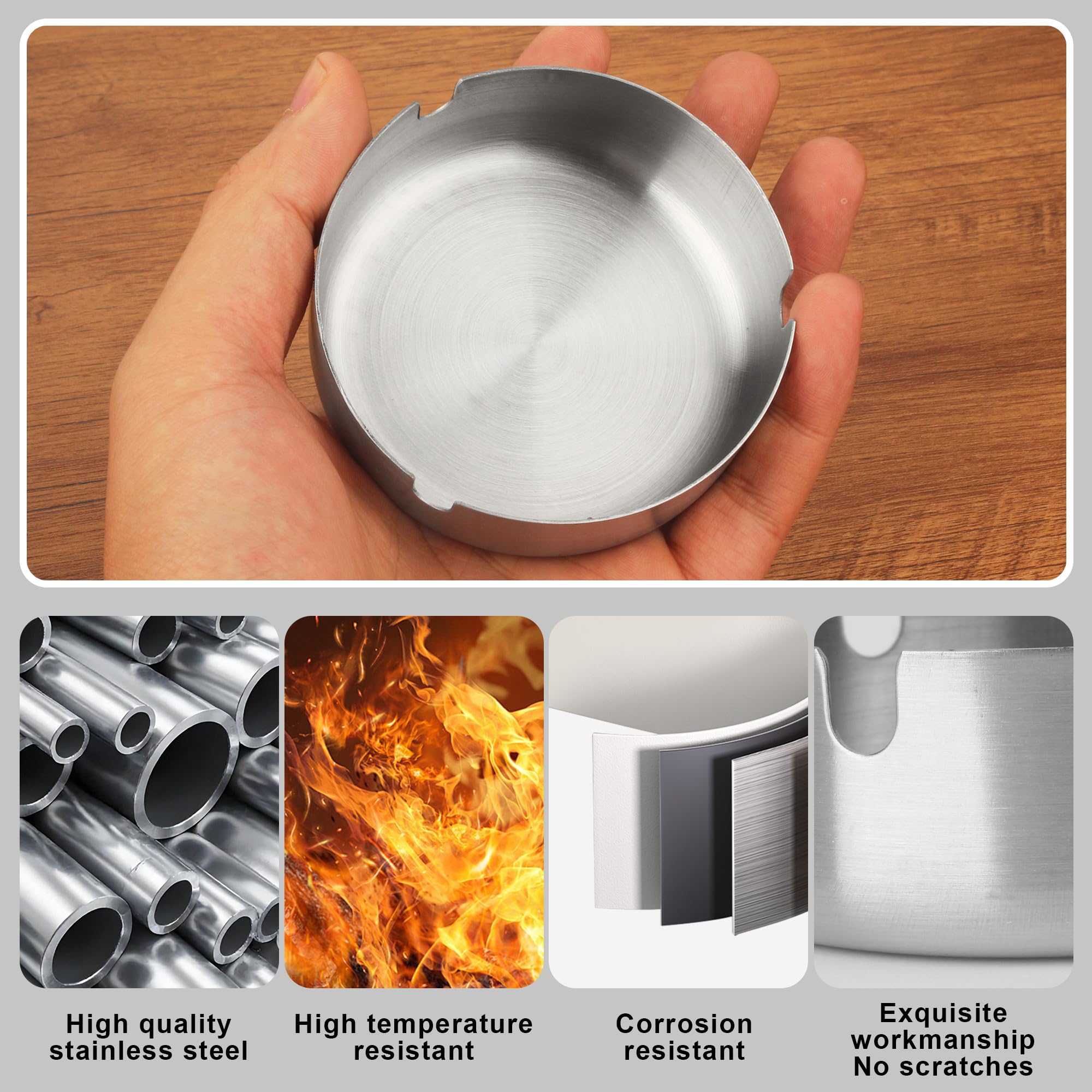 Set di 10 Posacenere da Esterno per Tavolo Resistente e Lavabile
