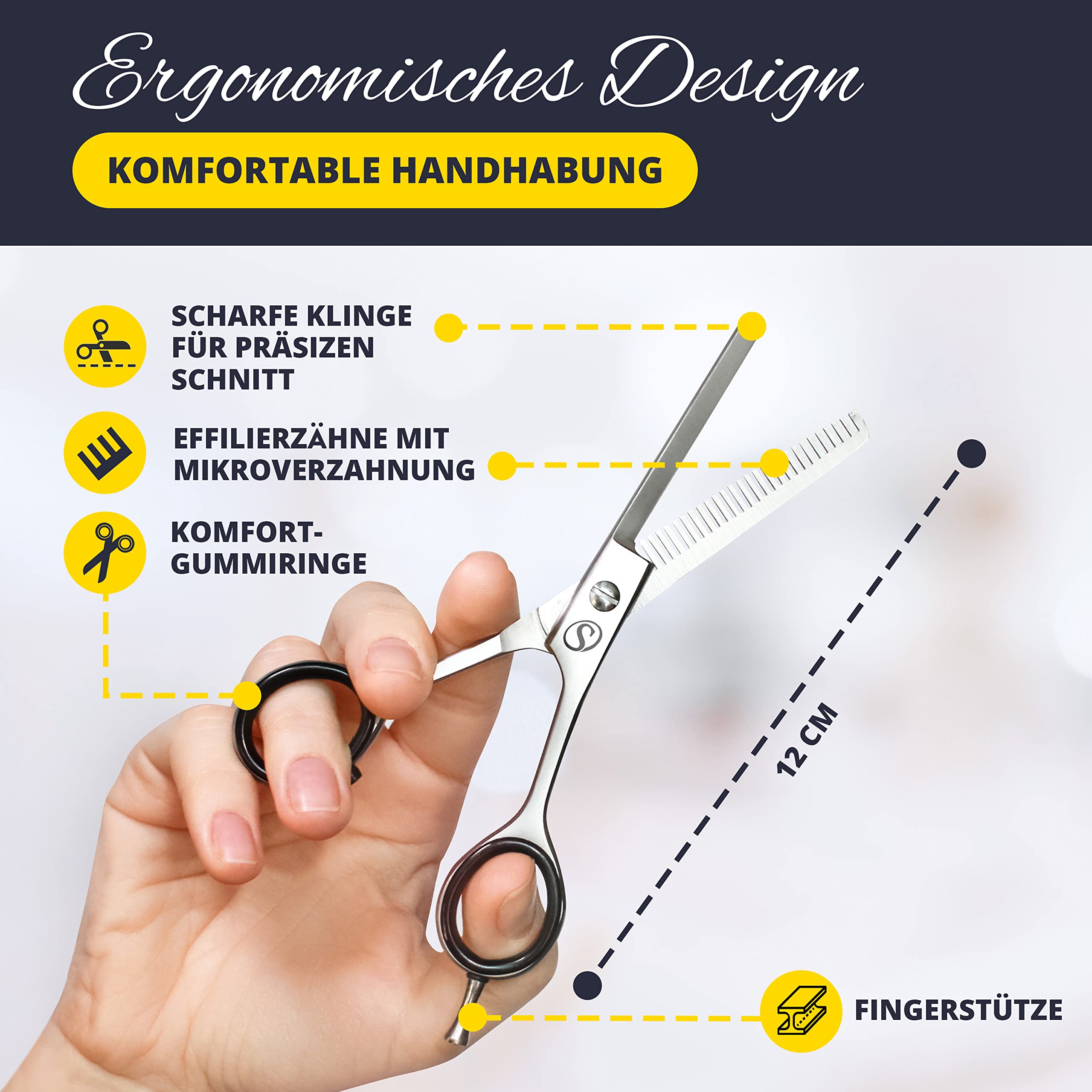 SCHMIEDWERK Haarscheren-Set | Friseurschere - scharfer & präziser Schnitt | Perfekter Haarschnitt für Damen & Herren | Profi Haarschneideschere mit Etui (Scheren-Set)