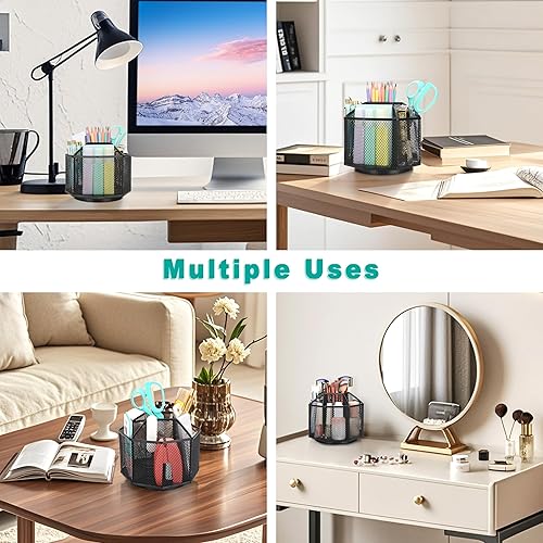 Miniatura 8 de Exerz Organizador de escritoriomalla de escritorio Tidy CandySoporte para bolígrafosOrganizador multifuncional giratorio 360