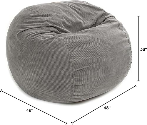 Miniatura 3 de CordaRoys Puf de pana silla convertible se pliega de puf a cama como se ve en Shark Tank gris tamaño Queen