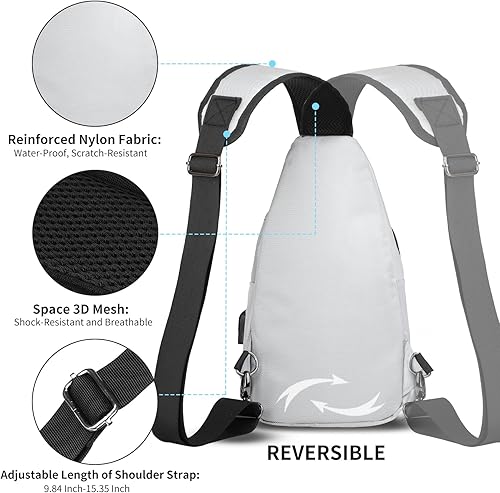 Miniatura 4 de AMJ Bolso bandolera para hombre, mochila de hombro casual, mochila de pecho para senderismo y viajes