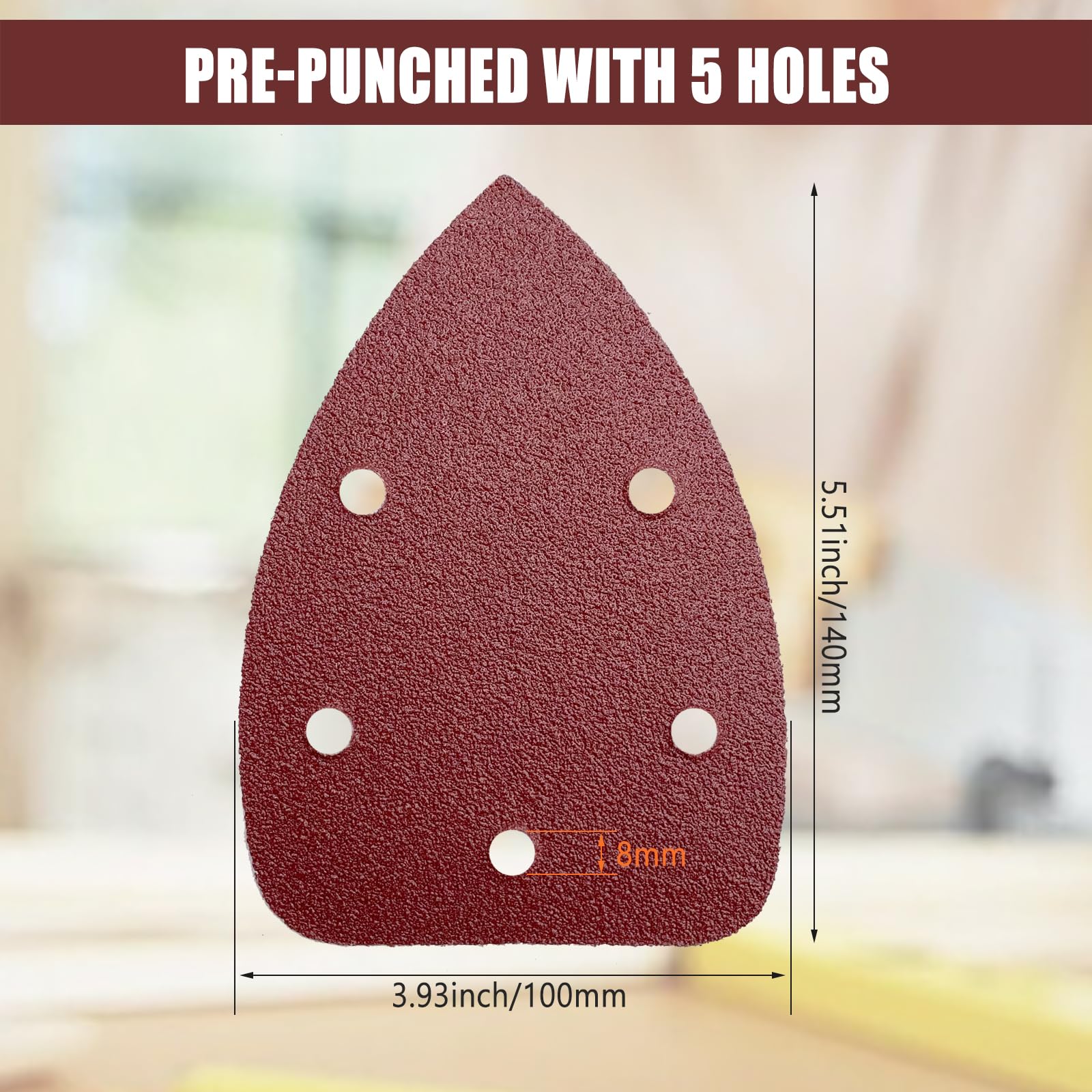 Lot De 10 Feuilles De Papier Abrasif Triangulaires, Grain 40-1000, 90