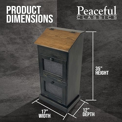 Miniatura 5 de Peaceful Classics Caja de madera de almacenamiento de papas contenedores de almacenamiento de pan de madera contenedor decorativo de papas y