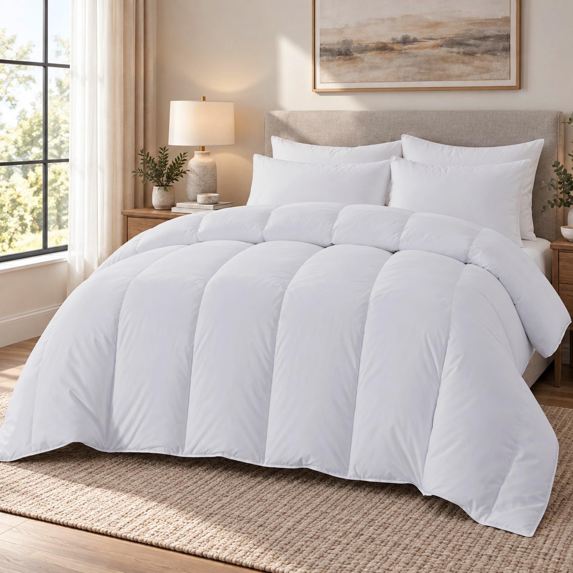 SM Decor Double Duvet 10.5 Tog All Season Comforter, Lightweight Hollowfibre Quilt, Soft Skin Friendly Down Alternative Plush Breathable Duvet