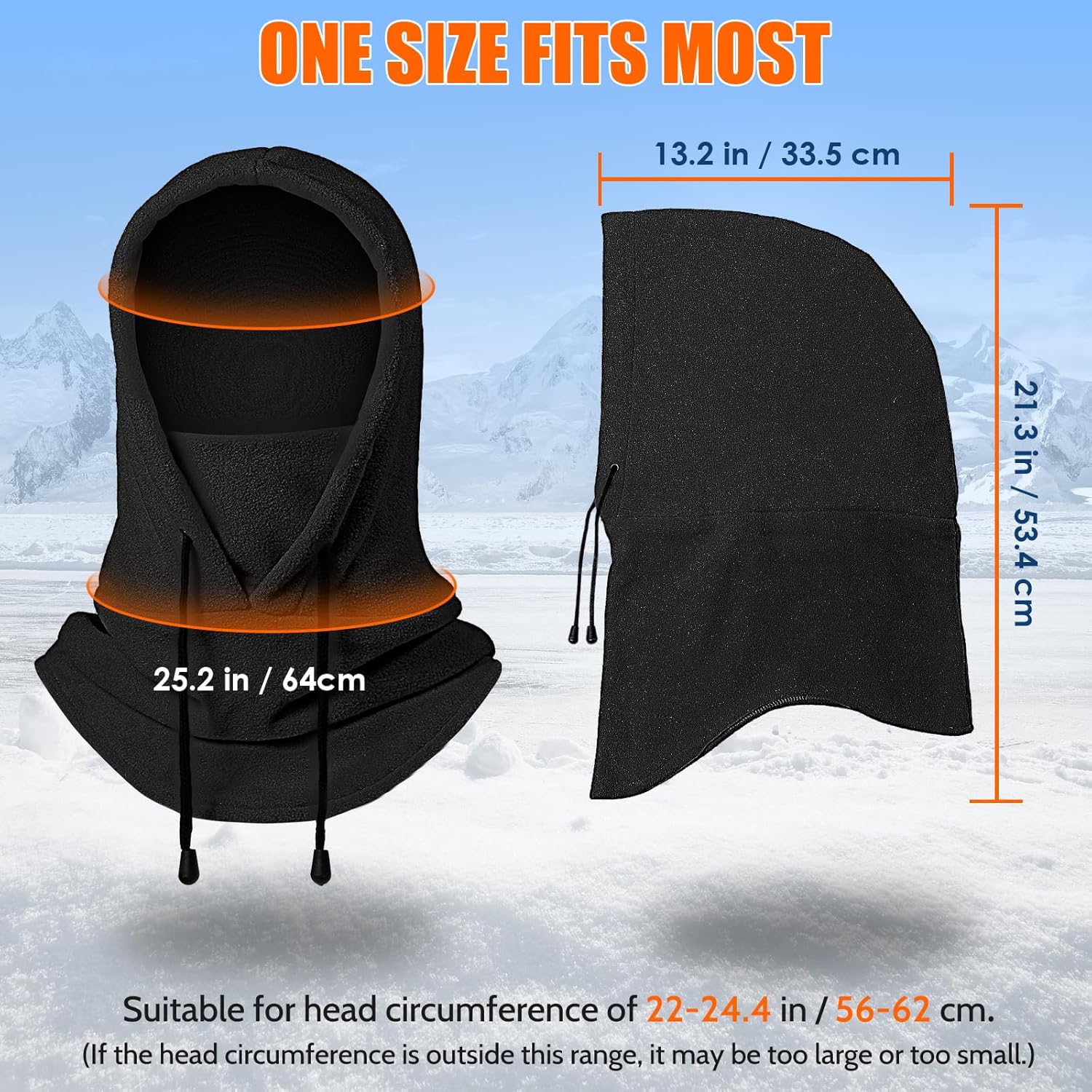 Winter Balaclava Ski Mask: Hood Hats Fleece Balaclava Face Mask Men Women Warm Face Cover for Cold Weather Gear - Image 7