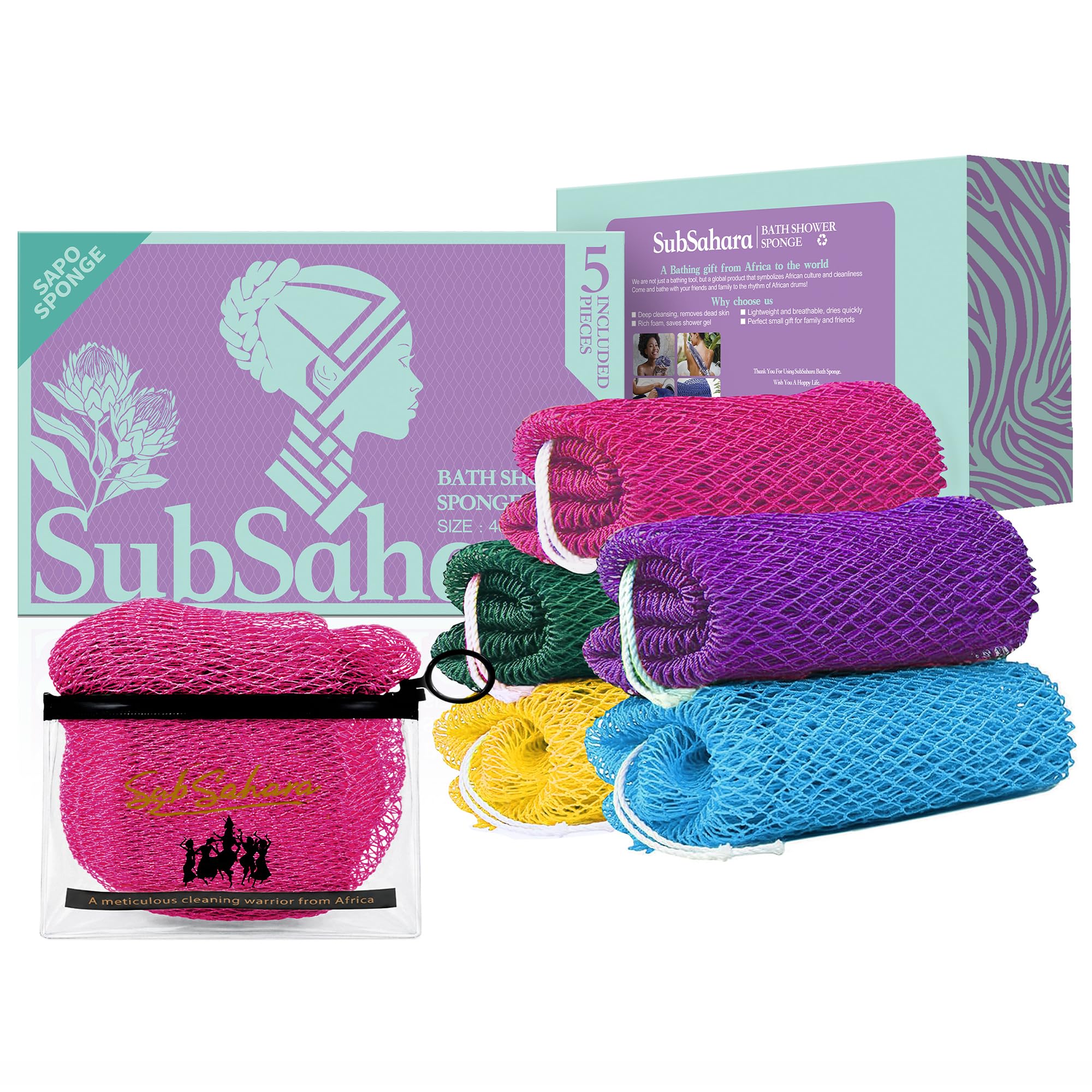 African Net Sponge - Exfoliating Body Scrubber (2 Pack) -13