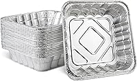 Vista 17 de PLASTICPRO Moldes de aluminio desechables de 9 x 9 x 2 pulgadas para hornear, utensilios de cocina perfectos para hornear pasteles, panes, brownies