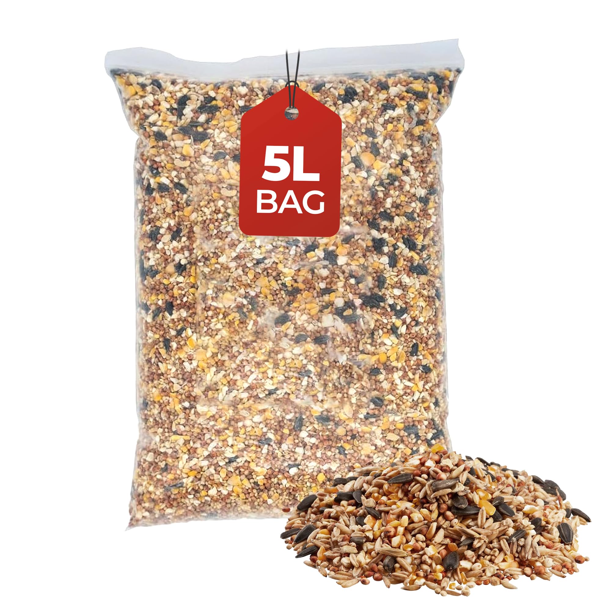 Beewarm 5L Mix Seed Bag, Wild Bird Seed, Bird Feed, Wild Bird Food, Bird Seeds for Small Garden Birds, Robin Food, Bird Food for Outside Wild Birds