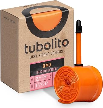 Tubolito Tubo-BMX TPU Inner Tube 20", 22, and 24 Wheel Sizes | Fits Tire Widths 1.5" - 2.5" and 1 1/8" - 1 3/8" | Schrader & Presta Valve Options | Compatible with Rim & Disc Brakes