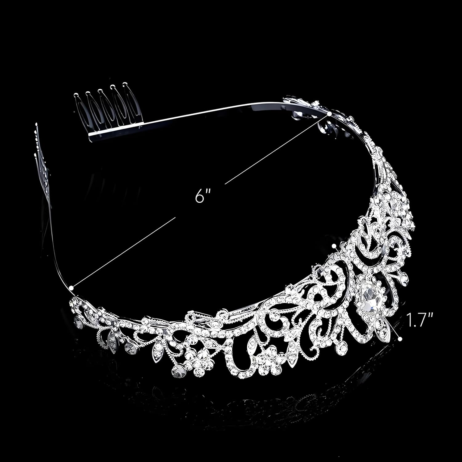 Princess Crown for Women, Crystal Queen Tiaras for Girls Bridal Hair Accessories Gifts for Birthday Wedding Prom, Bridal Party, Pageant, Halloween Christmas Costume - Image 6
