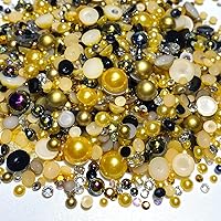 Vista 9 de Tingoons - Diamantes de imitación mixtos con parte trasera plana de 0.76 a 0.39 pulgadas, perlas semicirculares para manualidades, vasos, zapatos