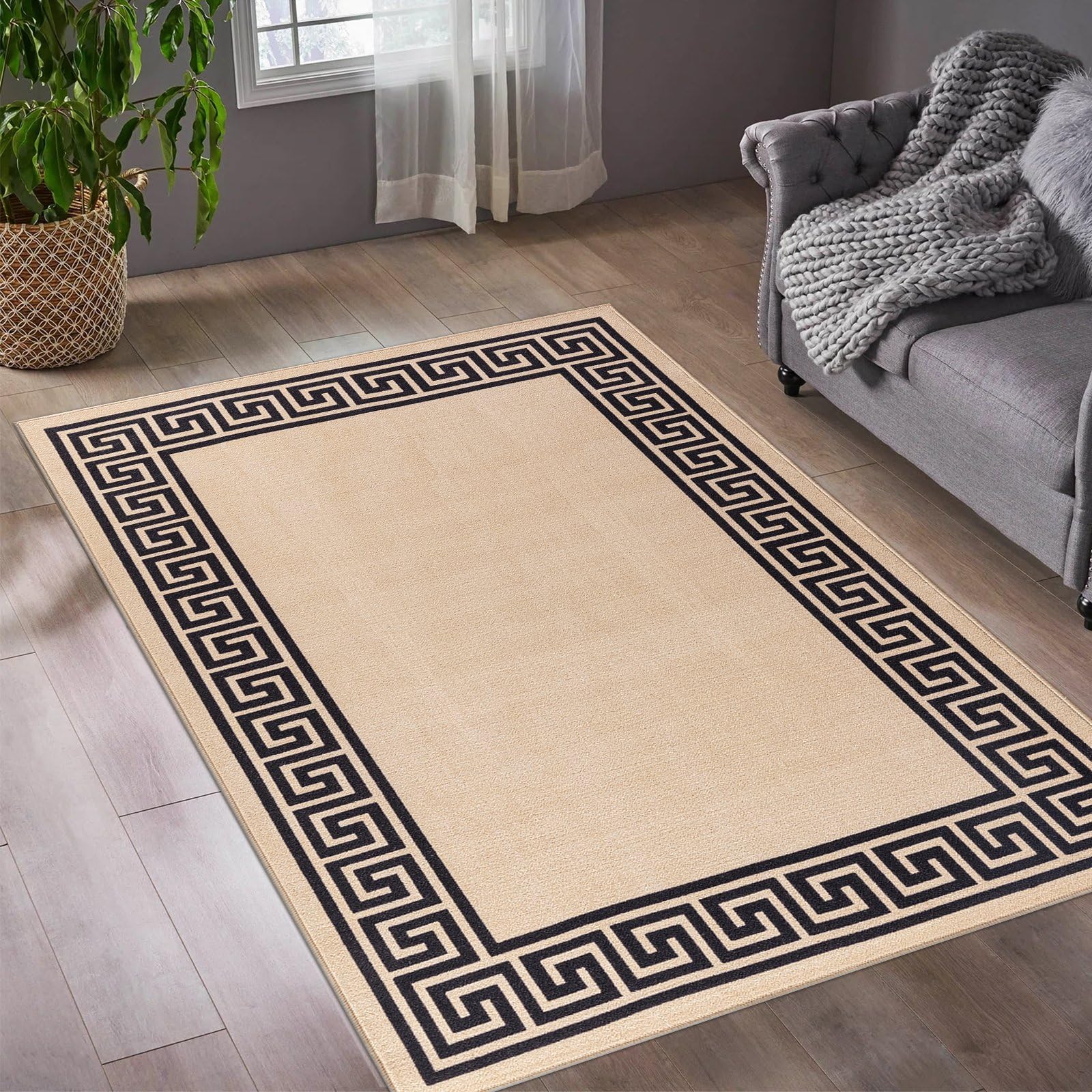 renoazul® Carpet Runners for Hallways Non-Slip Long & Wide Heavy-Duty Plain | 80 x 300 cm Super Absorbent Indoor Stair Carpet and Kitchen Anti-slip Floor Mats - Greeky Rug - Grey & Black — view 104