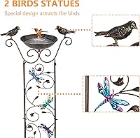 Vista 9 de LEWIS&WAYNE Garden Trellis Bird Bath Outdoor, 40 Inch Antique Iron Garden Plant Trellis Decorative with Hummingbirds and Detachable Drinking Basin