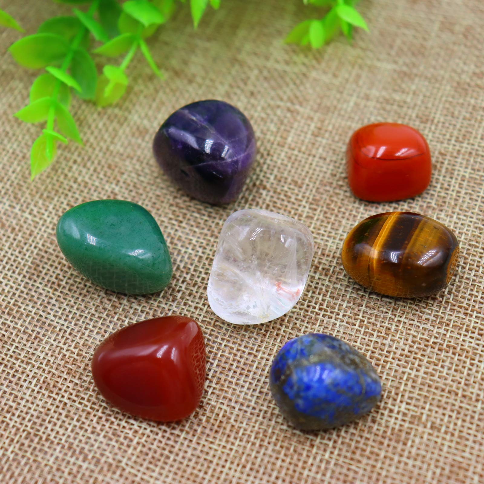Pietra dei chakra, cristallo curativo usato come pietra dei chakra e pietra dell'attenzione dell'equilibrio della terra Meditazione rilassante Reiki (7 set)