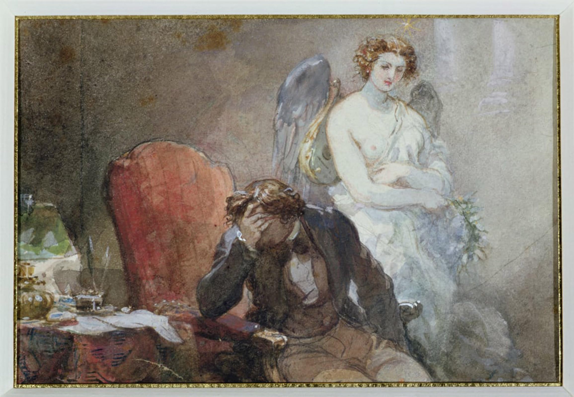 ARTXLXXBN Famous Painting Canvas Artwork Graffiti Print the Night of October Illustration From Les Nuits by Eugene Louis Lami Portrait Canvas Image for Home Decor 60x90cm